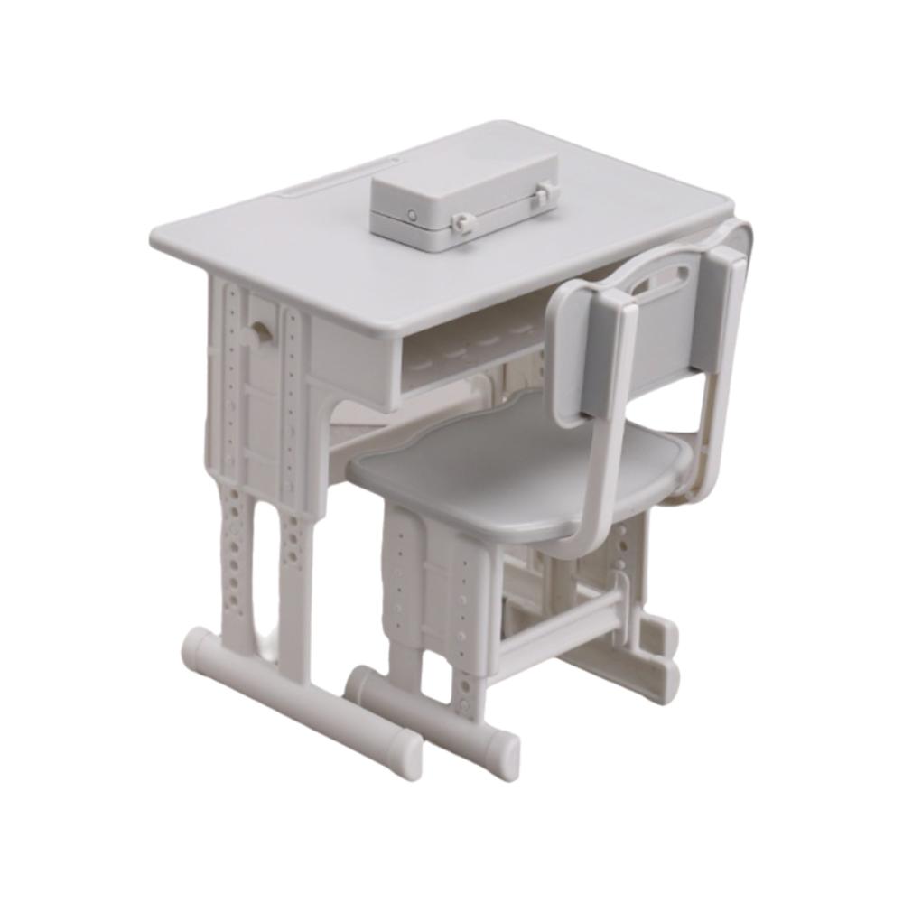 1set Chairs Furniture Model Simulated Dollhouse Desks Dollhouse School Desk Doll Accessories