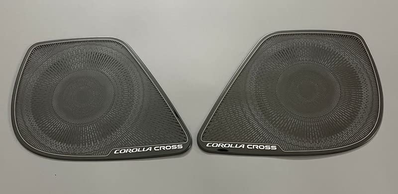 Накладки на динамики MEKOMEKO из нержавеющей стали для нового Toyota Corolla Cross (Сентябрь 2021 года и позже), Набор из 4 предметов, Черный, CRS-YXKB