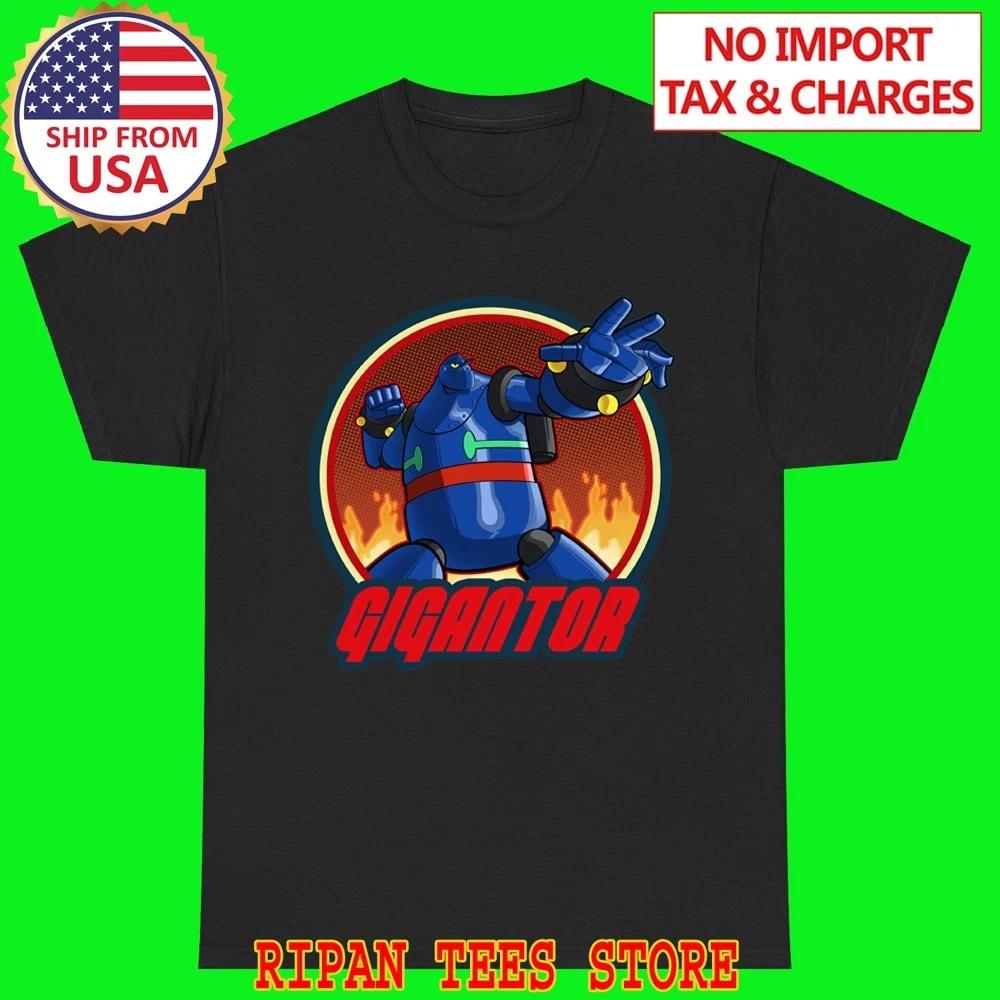 Gigantor Japanese Cartoon Black T-Shirt Tee Top Unisex