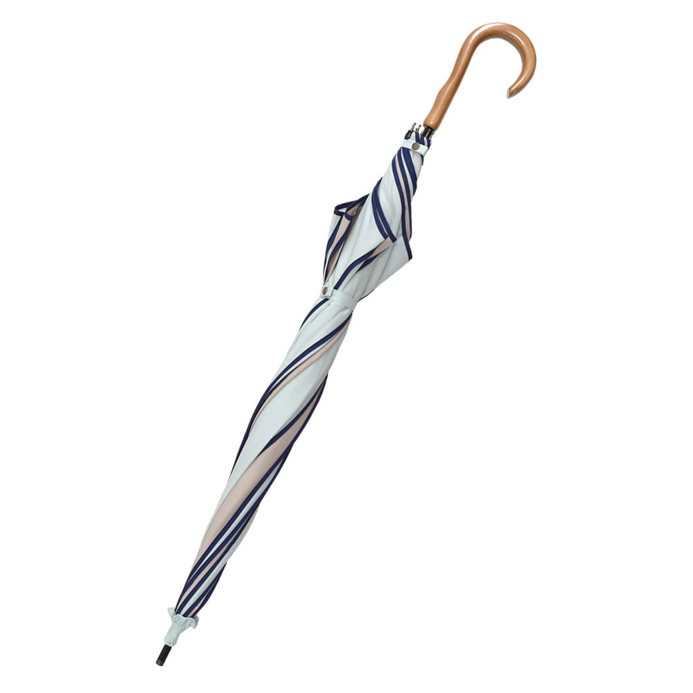 Большой цветок, длинный, труднодоступный, синий кантик x [Chinoiserie Modern] Зонт, женский, мотив, зонт, глубокий, мокрый, (Светлый мокко)