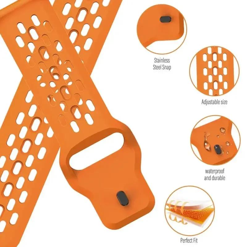 22mm Breathable Silicone Strap For Amazfit Bip 6 5 5 Unity/GTR 2 3 4 Sport Bracelet For Amazfit Stratos/Balance/Cheetah Pro Band