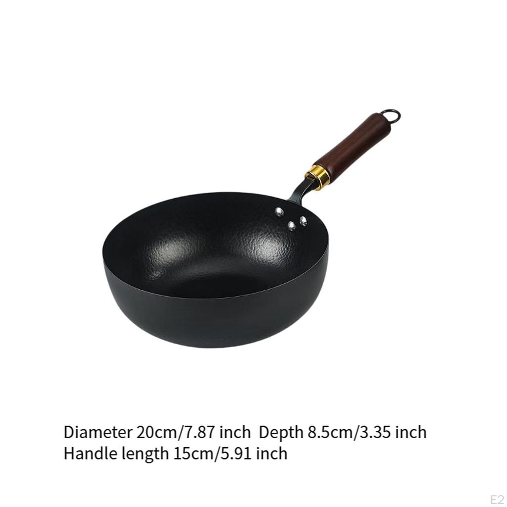 Газовый вок с кольцом для подвешивания и деревянной ручкой