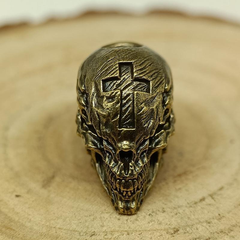 Череп Голова Латунные Бусины Нож EDC DIY Паракорд Плетеные Браслеты Шнурки Подвески Аксессуары Подвески для инструментов на открытом воздухе Безделушки