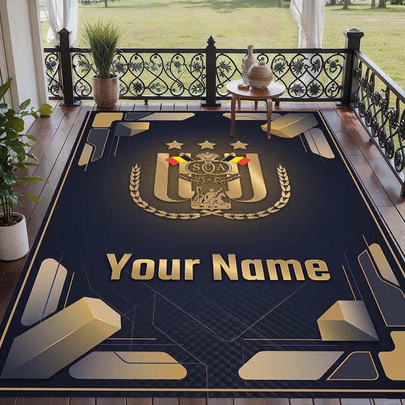 Custom Text Printed Rug Anderlecht FC Non Slip Floor Carpet For Home Room Decor