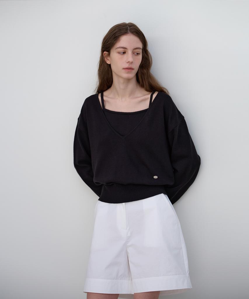 BUT'TON Stitch Banding Shorts (Ivory)