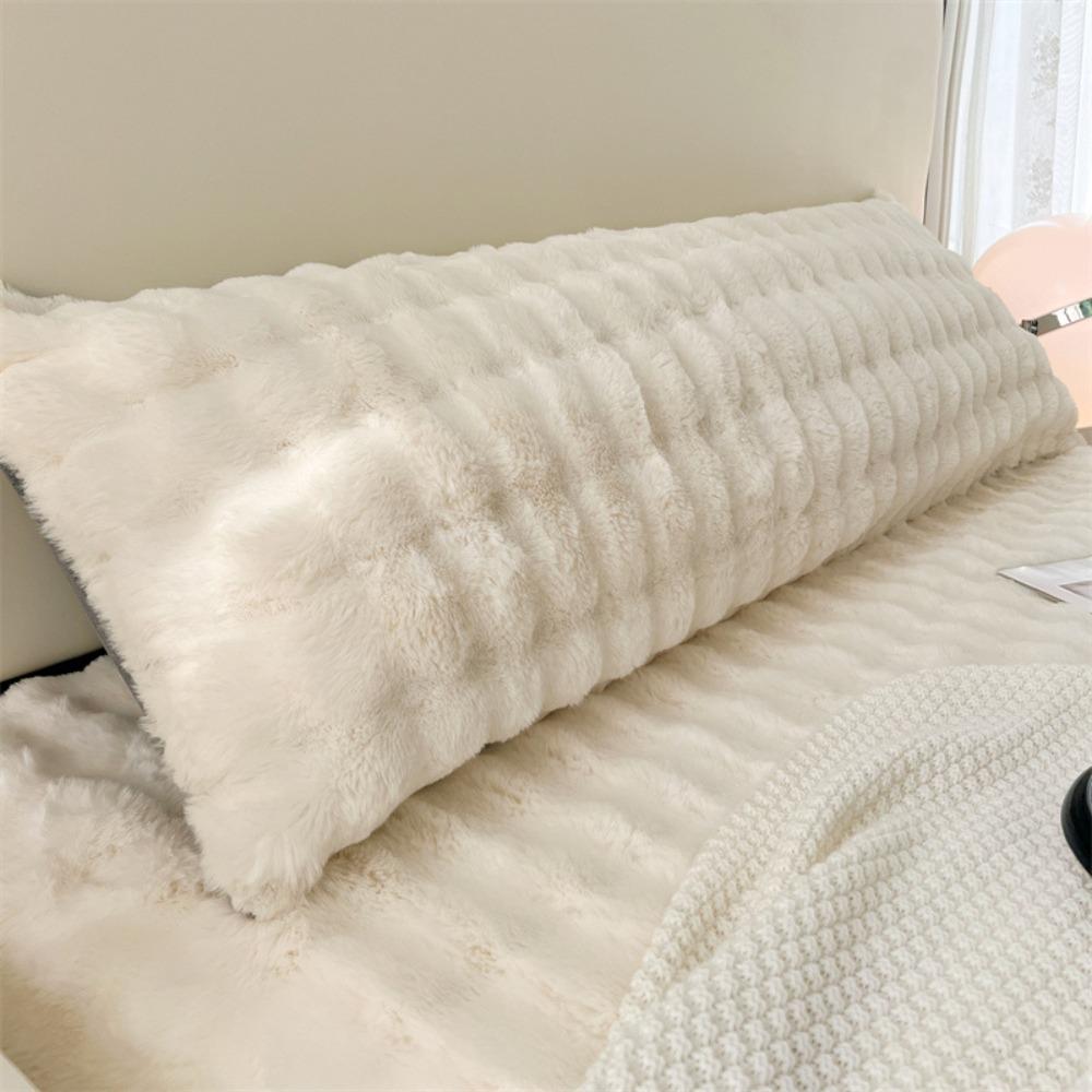Soft Winter Pillow Cover Extended Double People Pillow Plush Long Pillowcase King-size Bed