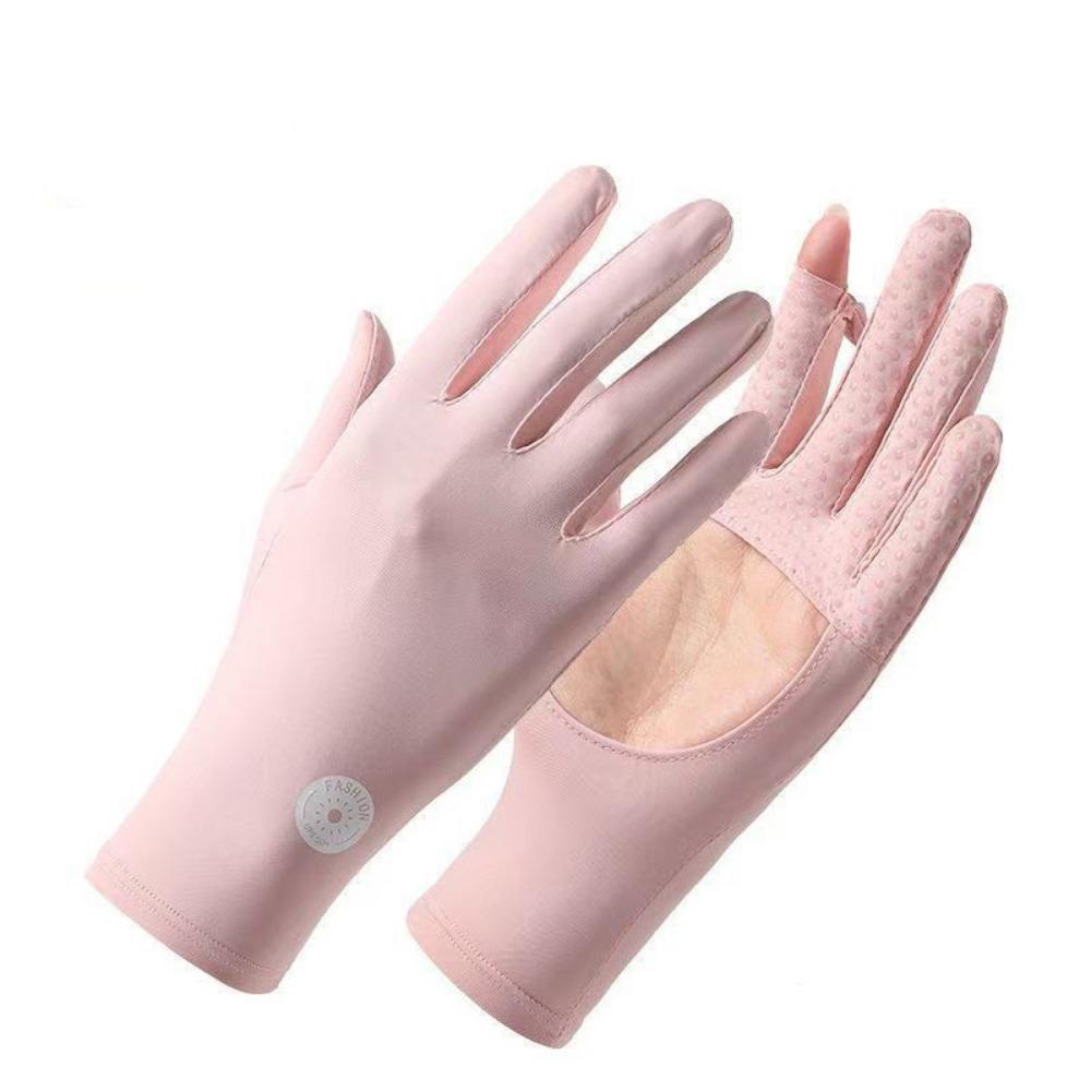 1 пара тонких солнцезащитных перчаток из ледяного шелка, защита от УФ-лучей, перчатки для велоспорта и вождения, женские, для девочек