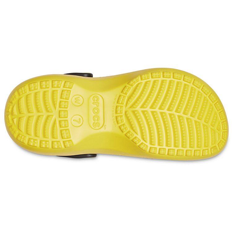Crocs X Smiley Классические клоги на толстой подошве Сандалии с лицом смайлика и облаками Желто-черные Женские 207233-90H
