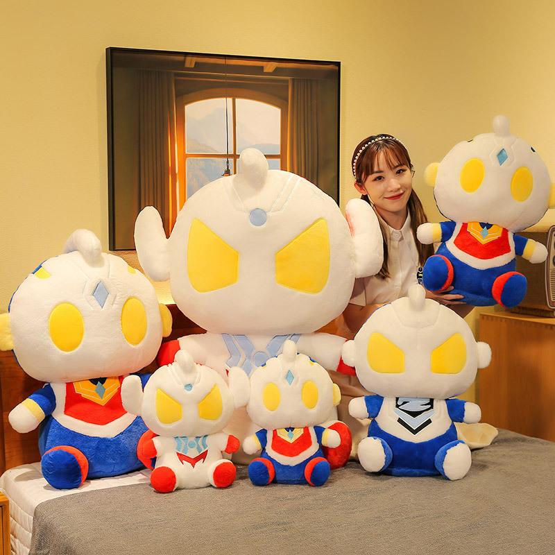 Новая Q-версия милая плюшевая игрушка из серии Ультрамен, кукла Супермена с соленым яйцом, детская кукла, подушка для сна, подарок