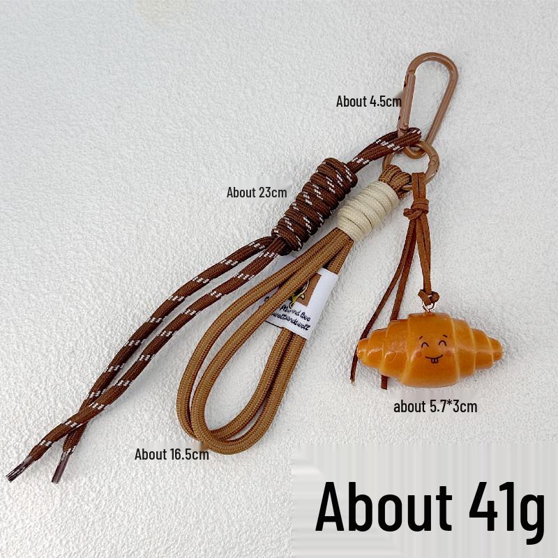 INS-Style Miu Series Alkaline Water Bread Bag - Cute Chocolate Pendant Jewelry Keychain