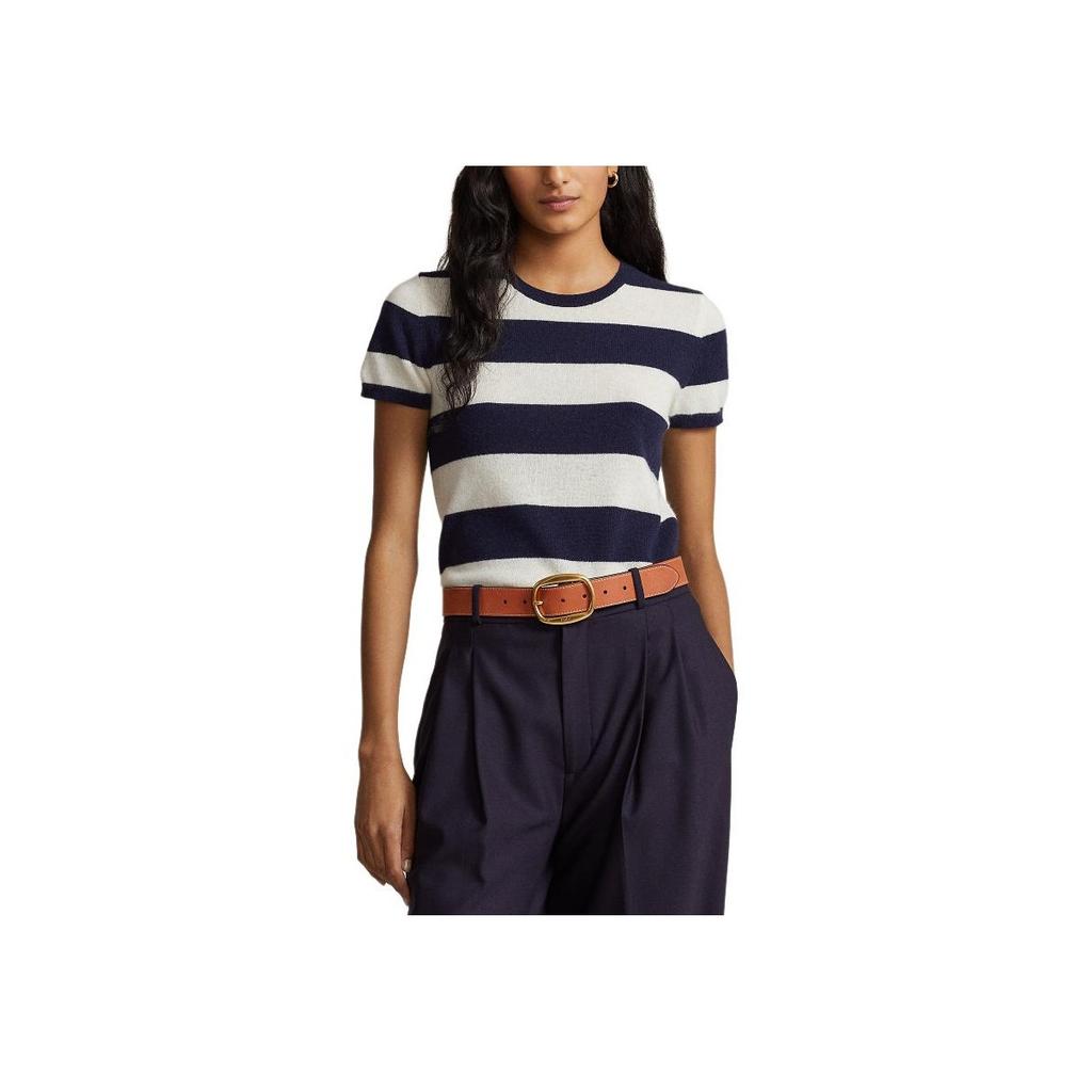 Polo Ralph Lauren SS24 Striped Crew Neck Slim Fit Short Sleeve Knit Top Women Tops Multicolor WMPOSWENC020866-999