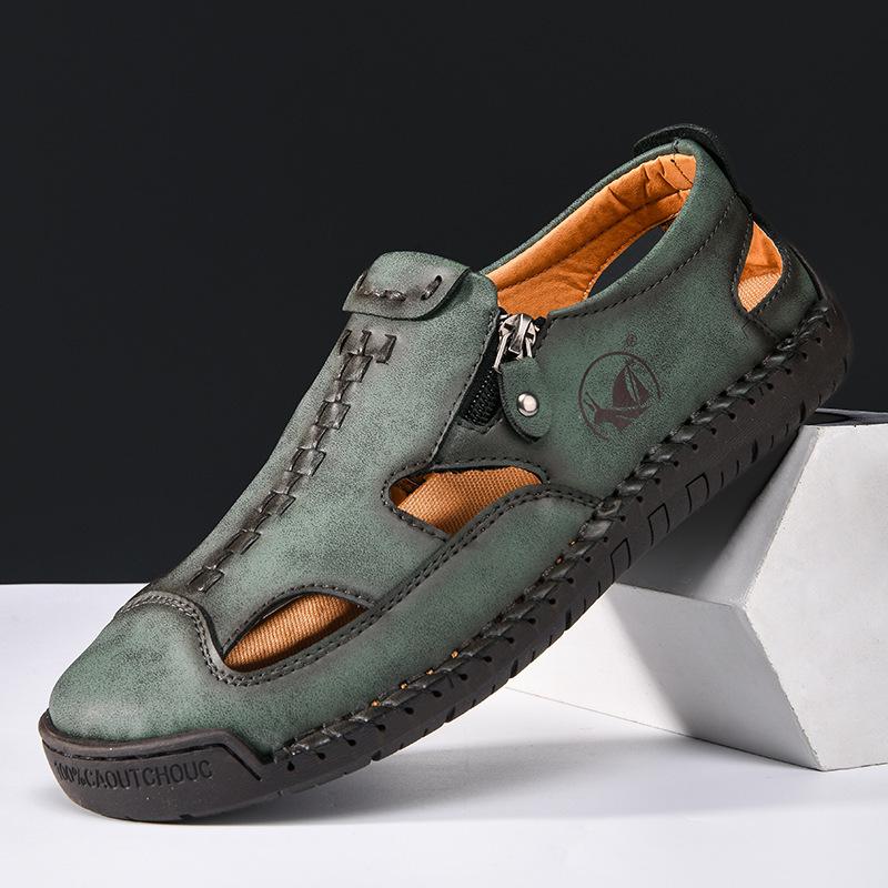 2025 Men's Breathable Closed-Toe Summer Sandals - Hot-Selling Casual Plus Size Beach Shoes