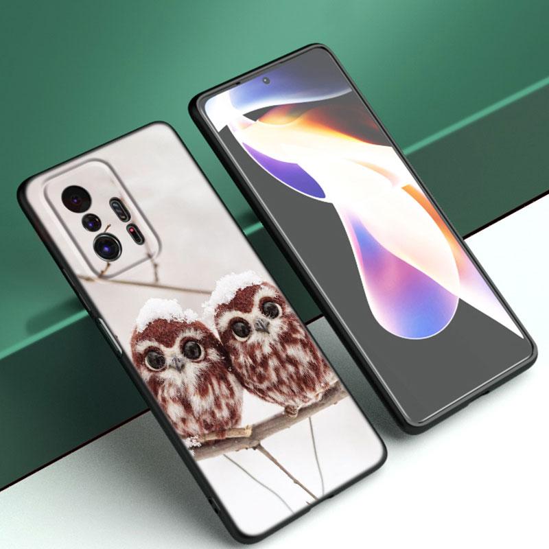 Милый чехол для телефона с изображением совы для Xiaomi Mi A2 8 9 SE Note 10 10T 11 12 Lite 9T 11T 12S 12T Pro A3 6X 12X Мягкий черный чехол из ТПУ
