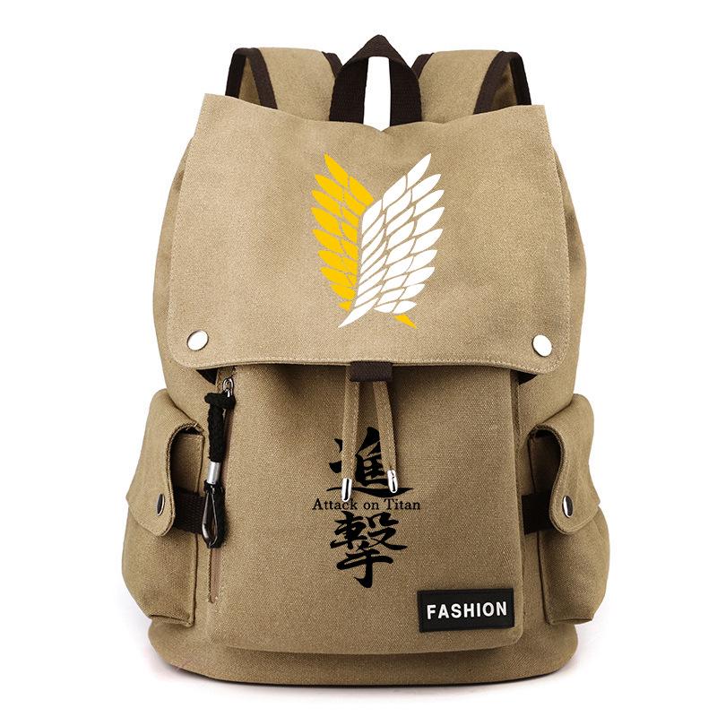 Атака титанов Крылья свободы аниме холст рюкзак для студентов