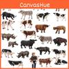 Kid's Gift Animal Model Simulation Farm Animal Figures Educational Toy Plastic Material Cow Category 14x8cm Size