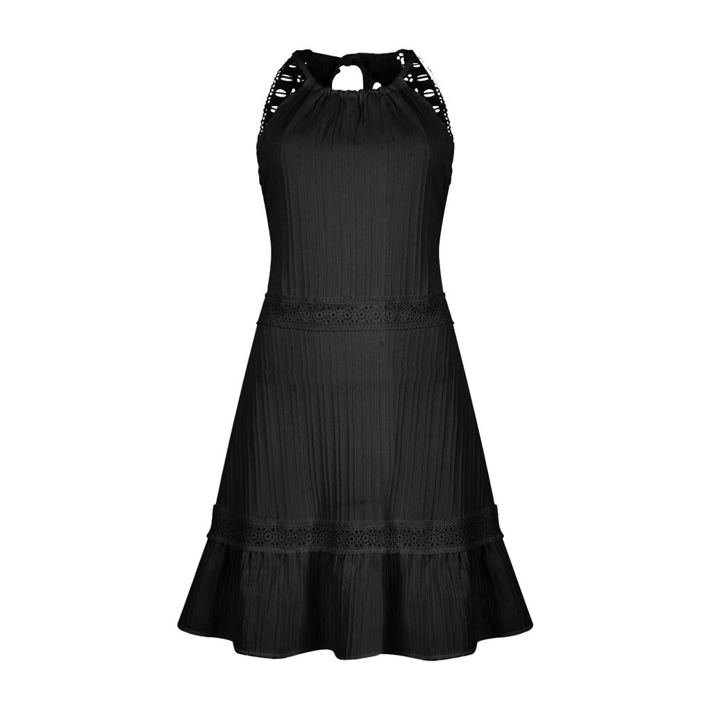 Женские модные однотонные кружевные платья с открытой спиной и завязками