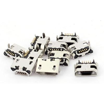 Uxcell 10 шт. 5-контактный разъем Micro B USB гнездо SMT для монтажа на печатную плату, порт передачи данных