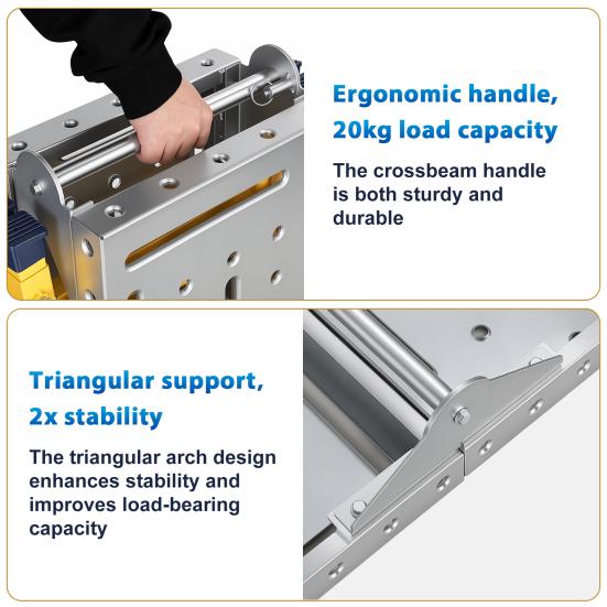Stable Folding Platform Heavy Duty Adjustable Work Platform, 1100 lbs Capacity, Zinc Plated Steel with Wheels Portable & Anti-Slip Surface, 4/5 Height