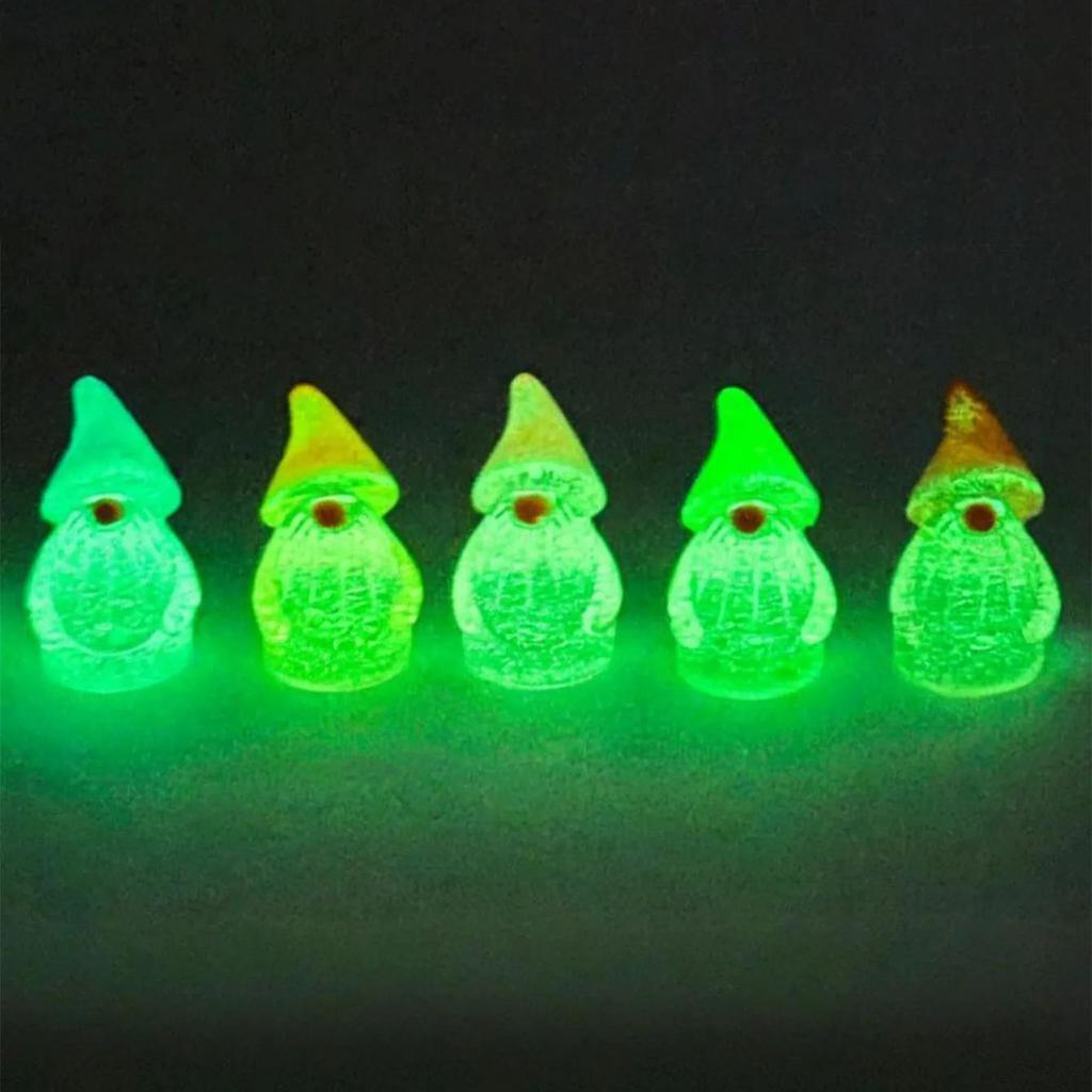 10/20Pcs Mini Resin Gnomes Statues Glow In The Dark Luminous Gnome Tiny Figures Ornament For Diy Fairy Garden Glass Container