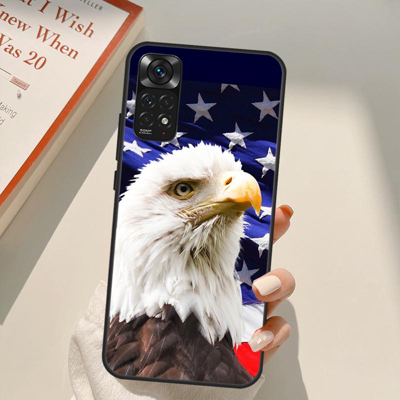 American USA Flag Eagle Case For Xiaomi Redmi Note 10 8 9 11 Pro 8T 9S 10S 11S Redmi 10C 9C 9A 9T K50 K40 Gaming