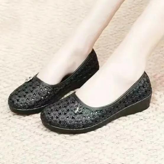 WTEMPO Полые дождевые туфли весна лето большие размеры однотонные одинарные туфли женские низкий толстый каблук нескользящие неглубокие повседневные сандалии