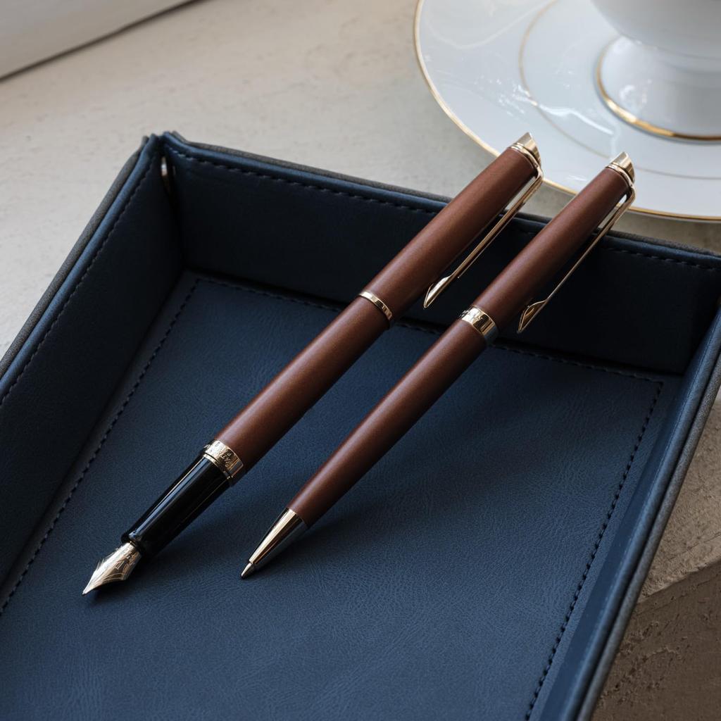 WATERMAN Metropolitan Essential Copper Red GT Ballpoint Fine Gift Premium Official Product Number 2217938 Pen, Nib, Oil-Based, Boxed, Quality, Import,