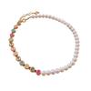 Luxury Rainbow Zircon Bracelet Beaded Women Jewelry Delicate Pearl Rhinestone Necklace  Lady