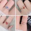 New Fashion Micro-inlaid Crystal Zircon Rings Sweet Elegant Flower Ring for Girl Women Finger Bague Jewelry Bridal Delicate Gift
