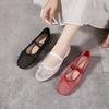 Spring and Summer Fashion Breathable Net Versatile Flat Single Shoes Shallow Mouth One-line Buckle Round Toe Mary Jane