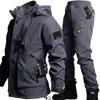 Men's Autumn and Winter Plus Velvet Suit, Anti-wear, Waterproof and Cold-resistant Jacket Suit