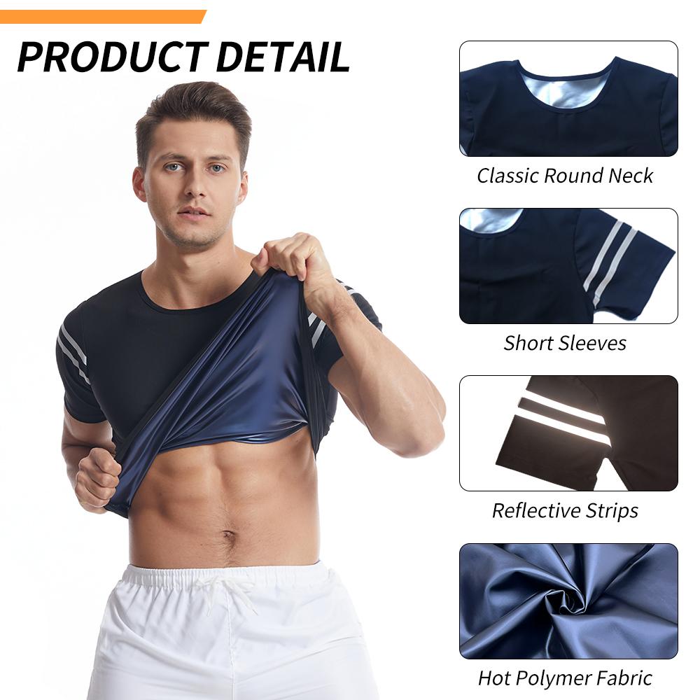 Мужской тренажер для талии Рубашка для сауны Пот Жилет Фитнес Формирователь тела для похудения Тренировочные майки Корректирующее белье Толстовка для упражнений в тренажерном зале Термобелье Костюм для сауны