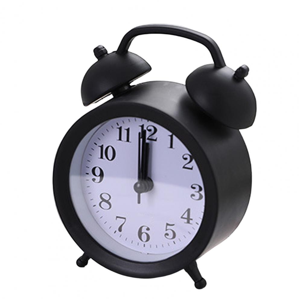 Double Bell Clock Accurate Timekeeping Battery Operated Analog Mini Round Bedside Desk Alarm Clock Cute Kids Gift
