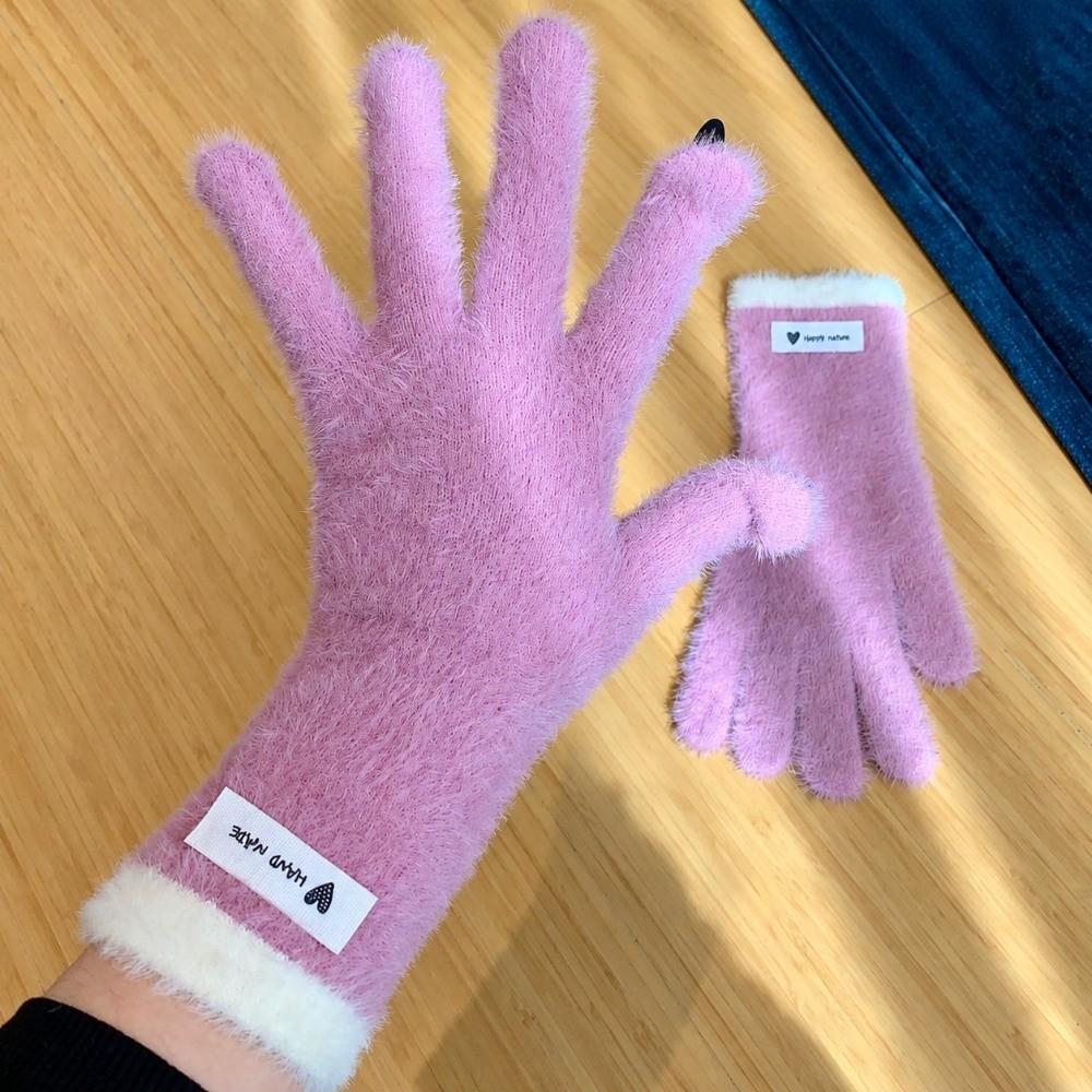 Windproof Winter Warm Gloves Thermal Thick Touch Screen Gloves Full Finger Gloves For Students