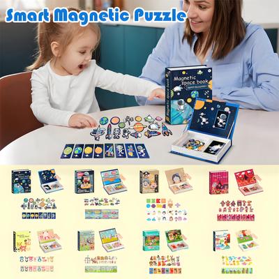8 стилей DIY развивающая магнитная книга-пазл для младенцев и малышей, магнитные наклейки, игрушка для раннего развития, подарок