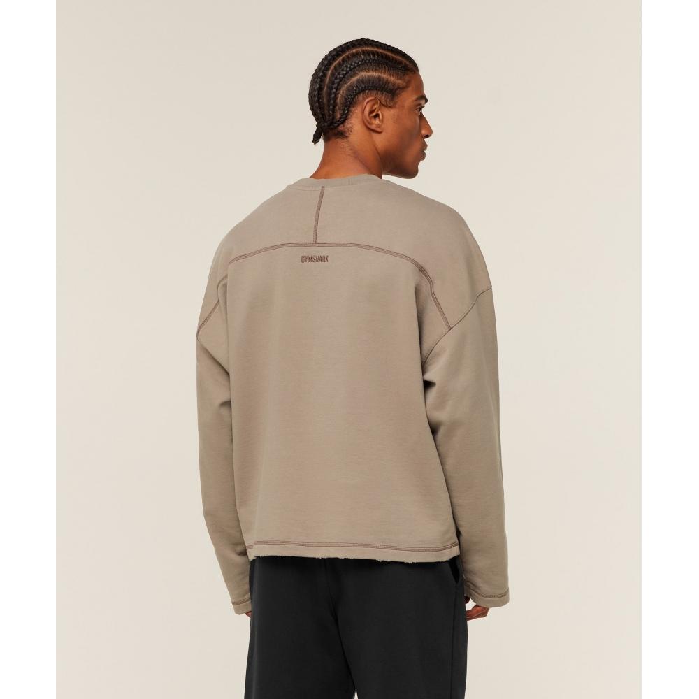 Gymshark Re Rack cRew Neck Pullover Lifestyle Brown A4c3l Nc0s