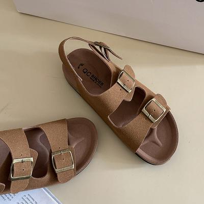 Флок Низкие Туфли на Платформе Шлепанцы Закрытый Носок Мюли Женские Мягкие На Плоской Подошве Резиновые Каблуки-Копыта ПУ Базовая Ткань Повседневные Сандалии на Плоской Подошве