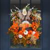 Harvest Festival Decorations Autumn Pumpkin Wood Wreath Thanksgiving Garden Wreath Listing
