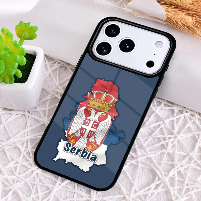 Ударопрочный чехол для телефона с флагом Сербии для iPhone 17 Air 16e 15 11 12 14 13 Pro Max Защитная крышка Coque