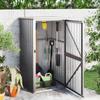 VidaXL Garden Tool Shed Grey 88x89x161 Cm Galvanized Steel 316206