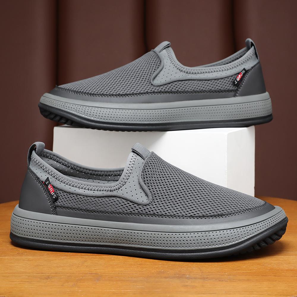 Мужская обувь повседневная обувь 2025 лето новая обувь мужская большой размер универсальные одинарные туфли дышащая сетчатая обувь