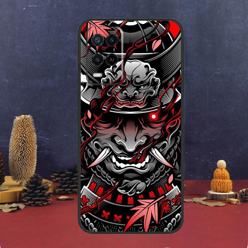 Чехол Самурай Маска Демона Для OPPO A17 A77 A58 A78 A98 A15 A5 A9 A96 A76 A16 A54 A74 A94 A52 A72 A79 A57S A53S