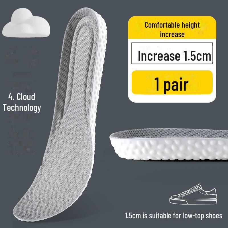 Stealth Comfort Insoles: Invisible Height Boost, Shock Absorption, Sweat Deodorizing for Men’s and Women’s Sports & Martin Boots AJ1
