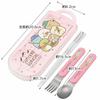Skater Kids' Ag+ Antibacterial Trio Set: Chopsticks, Spoon, and Fork, Sumikkogurashi Design, Camping, Made in Japan, TACC2AG-A