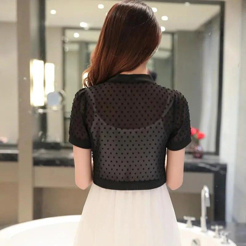 Bolero Summer Black White Women Short Sleeve Shrugs Lace Bolero Bridal Cape Evening Formal Party Dress Cape Shawls And Wraps