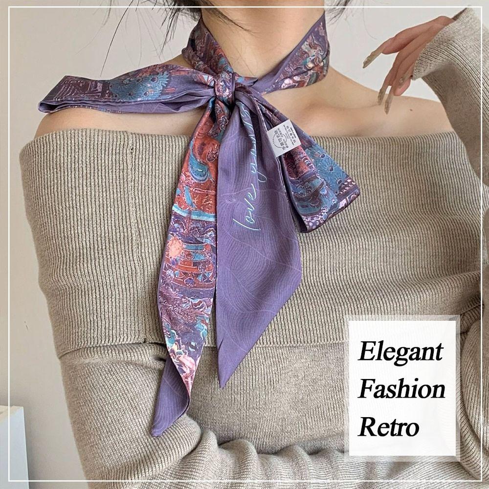 Large Size Long Silk Scarf Korean Hair Band Fashion Silk Scarves For Women