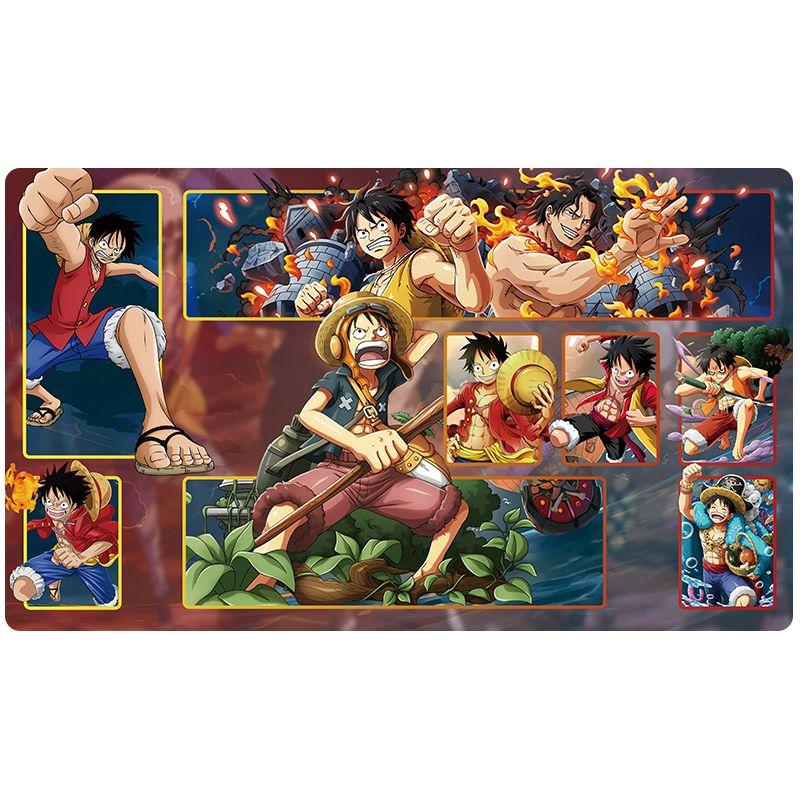 Игровой коврик One Piece OPCG  Дизайн с Луффи, Зоро, Нико Робин  Аниме TCG Настольный коврик для карточных игр Защита стола Праздничный подарок