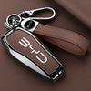 For BYD Song Pro Tang Dmi QIn PLUS MAX Yuan EV Dolphin Seagull Alloy Leather Car Smart Remote Key Case Cover Emblem Accessories