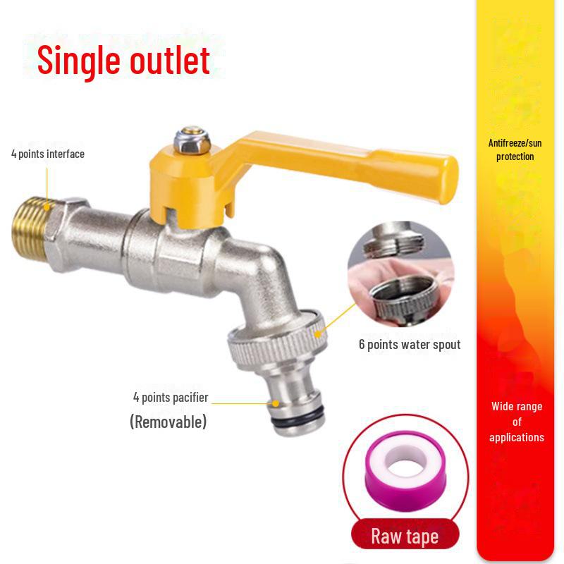Утолщенный наружный антифризный садовый кран с двумя выходами
