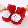 Newborn Baby Santa Claus Knitted Socks - Cute Snowman Reindeer Pattern Non-Slip First Walkers Socks
