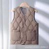 New Light Down Cotton Vest Women's Autumn and Winter Liner Short Women's Vest Large Size Vest Crew Neck Jacket